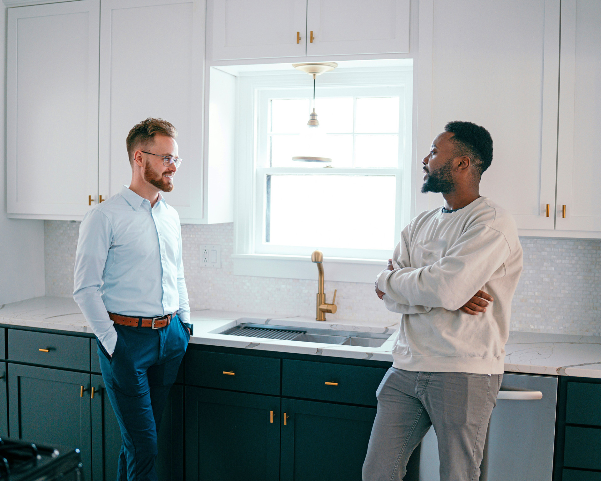 Estate agent showing someone a home
