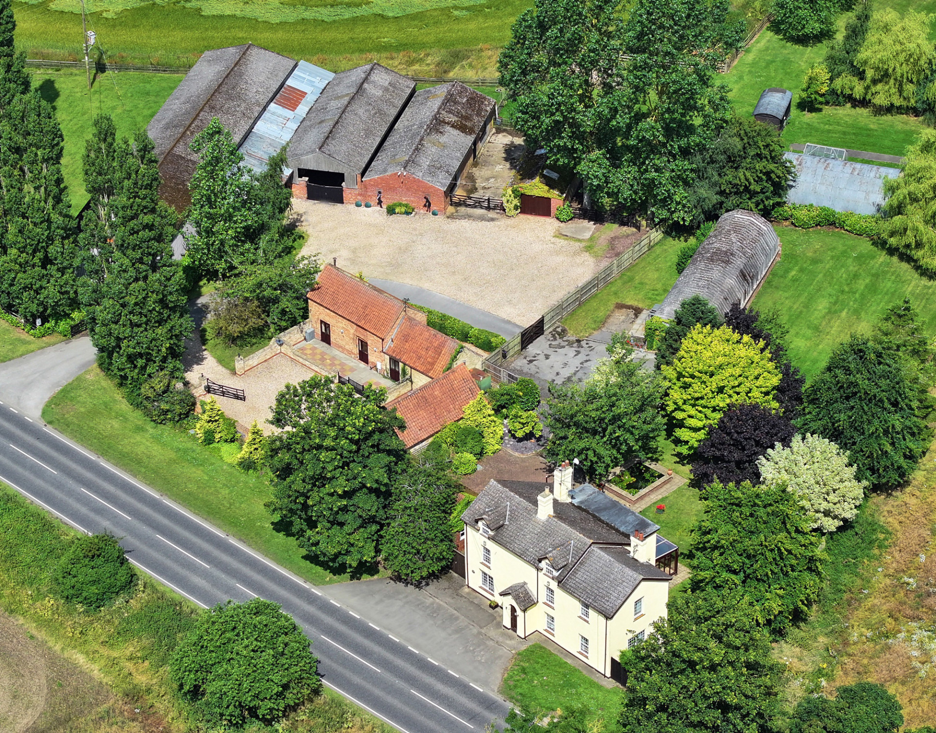 Aerial photo of a working farm